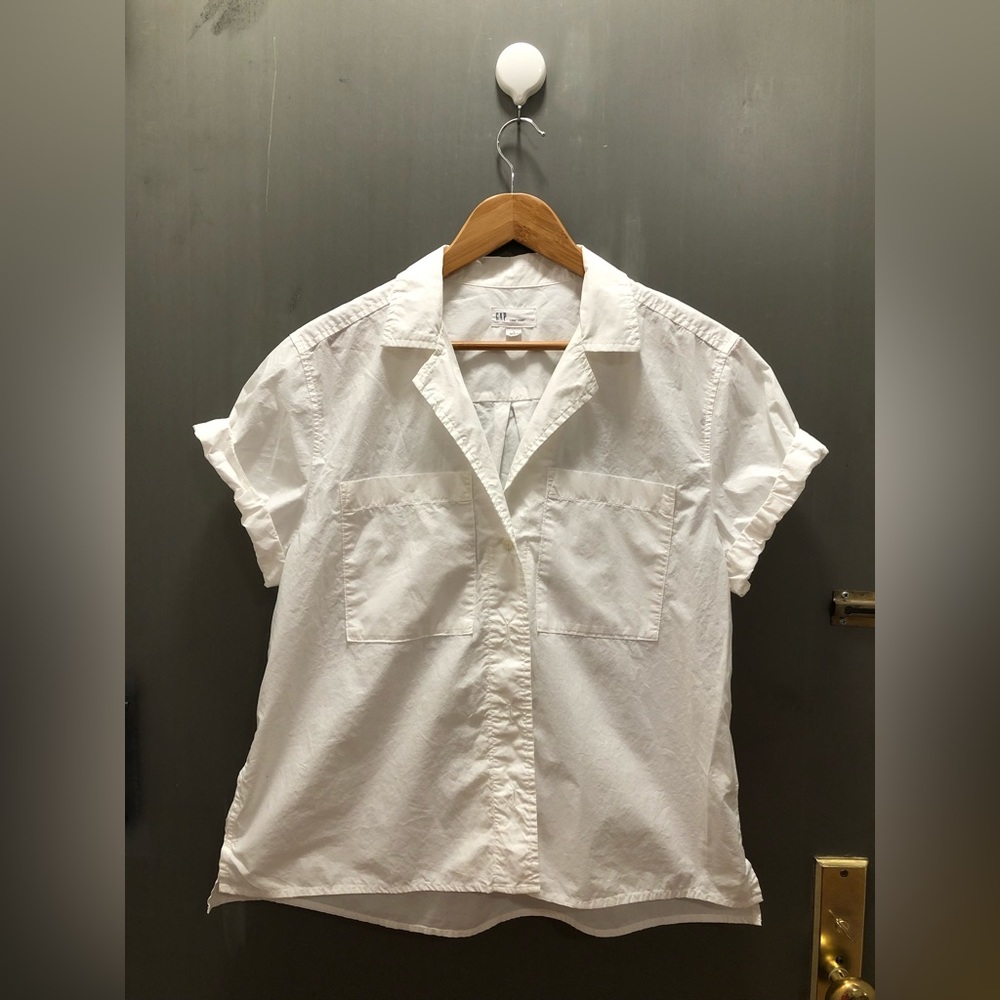 Large GAP White Camp Shirt